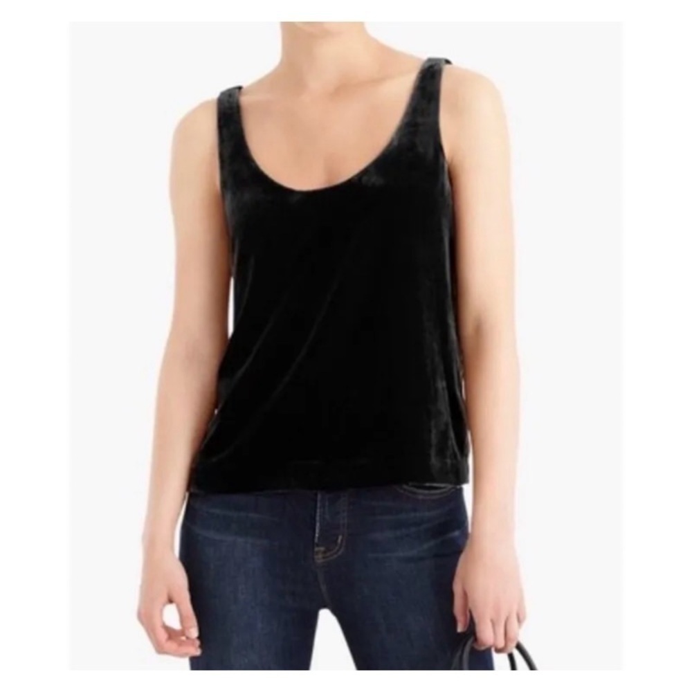 NWT JCREW Black Velvet Tank Top